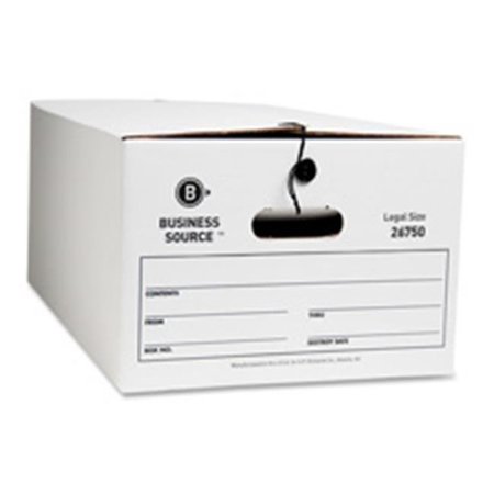 BUSINESS SOURCE Business Source BSN26750 Storage Box- Legal- 15in.x24in.x10in.- 12-CT- White BSN26750